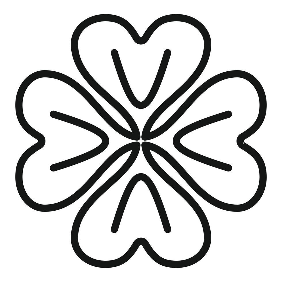 Four leaf clover icon outline vector. Irish luck vector