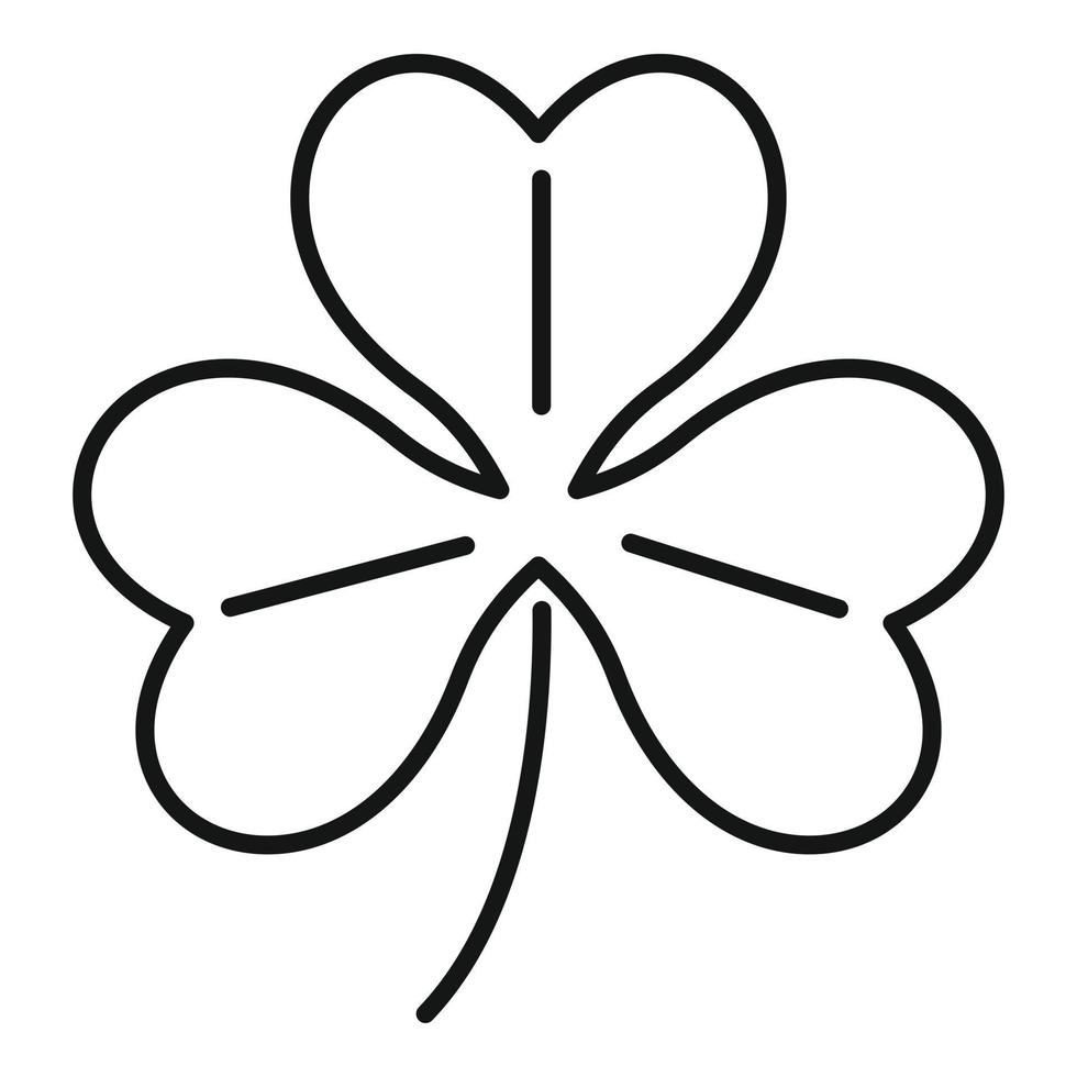 vector de contorno de icono de decoración de trébol. tres hojas