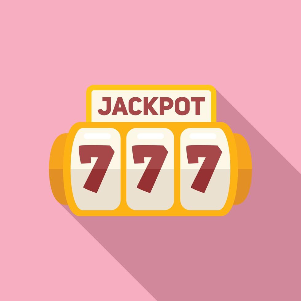 Jackpot game icon flat vector. Casino machine vector