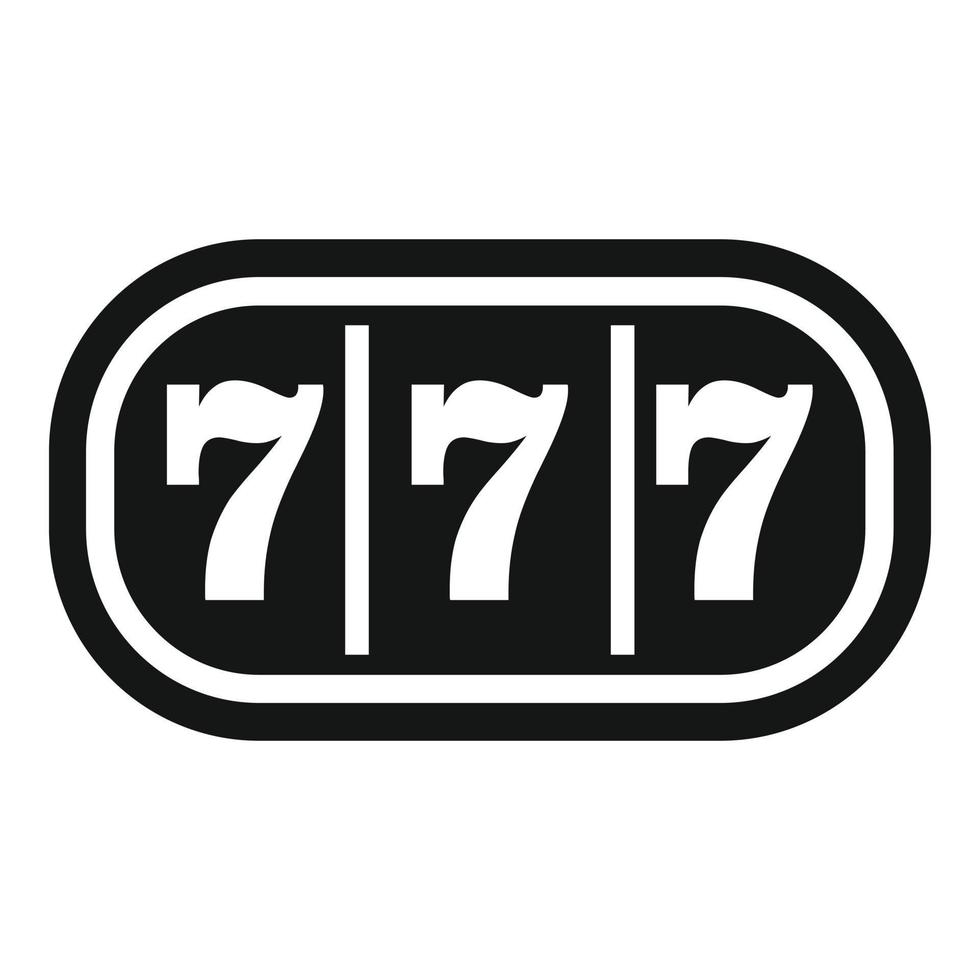 Lucky 7 icon simple vector. Casino slot vector