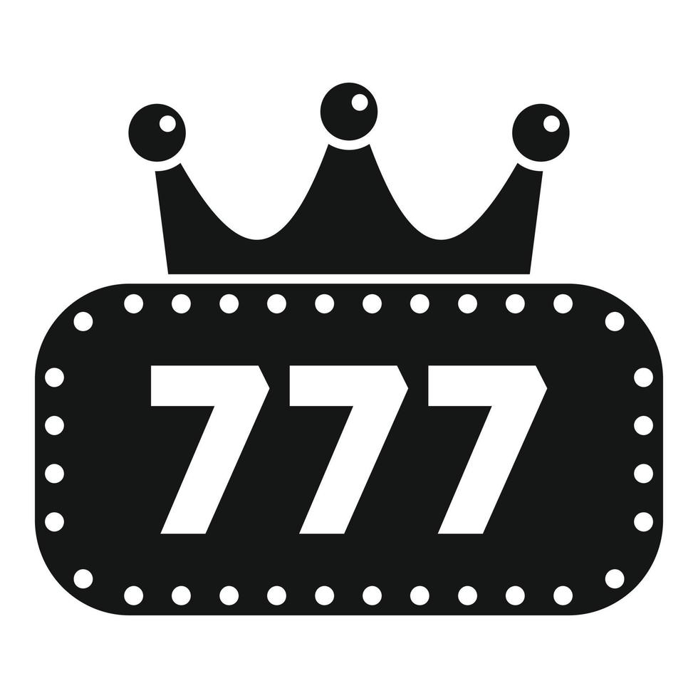 rey 777 icono vector simple. juego de giro