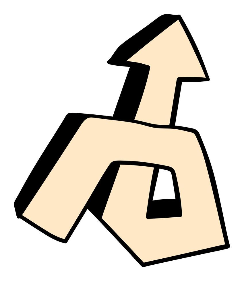 Arrow Sticker Doodle Vector Illustration
