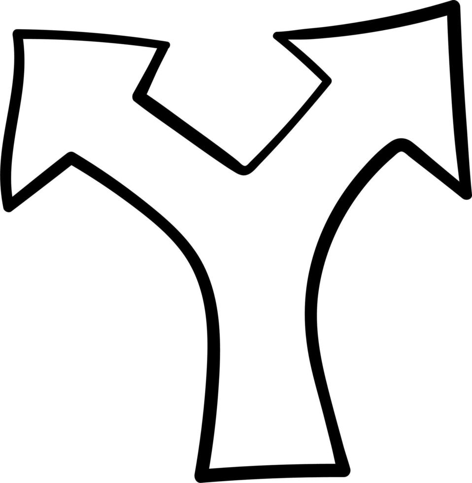 ilustración de vector de doodle de flecha dibujada a mano