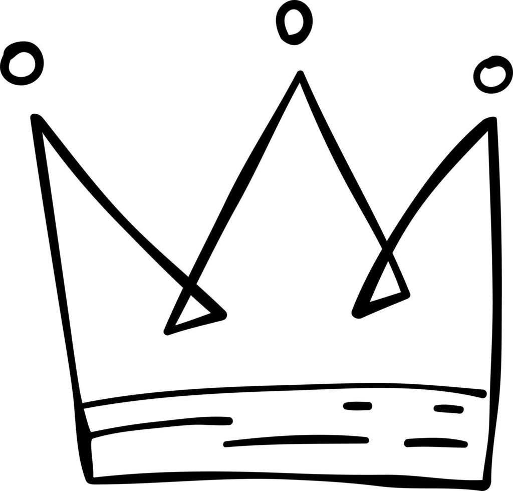 Hand Drawn Crown Doodle Vector Illustration