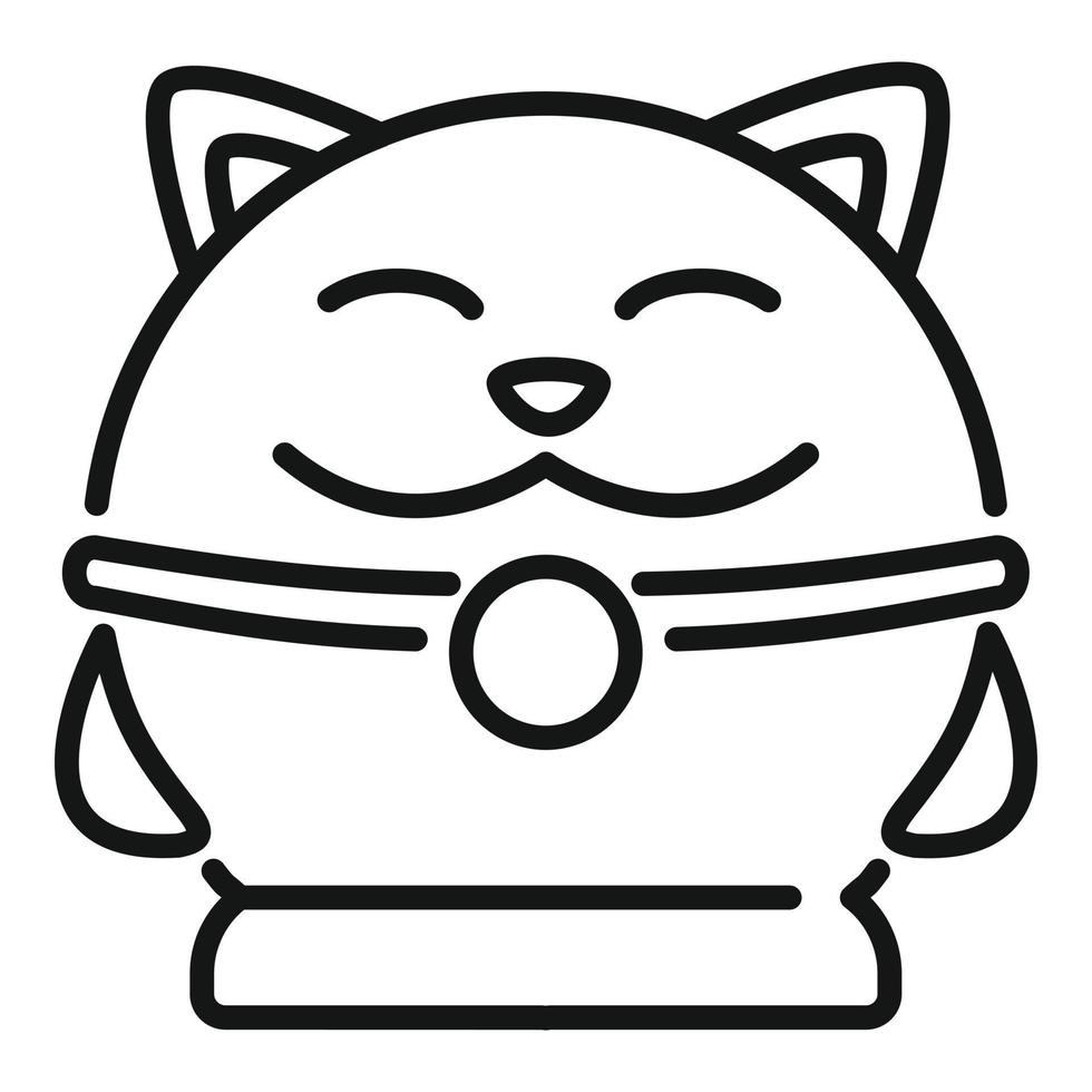Cute lucky cat icon outline vector. Japan neko vector