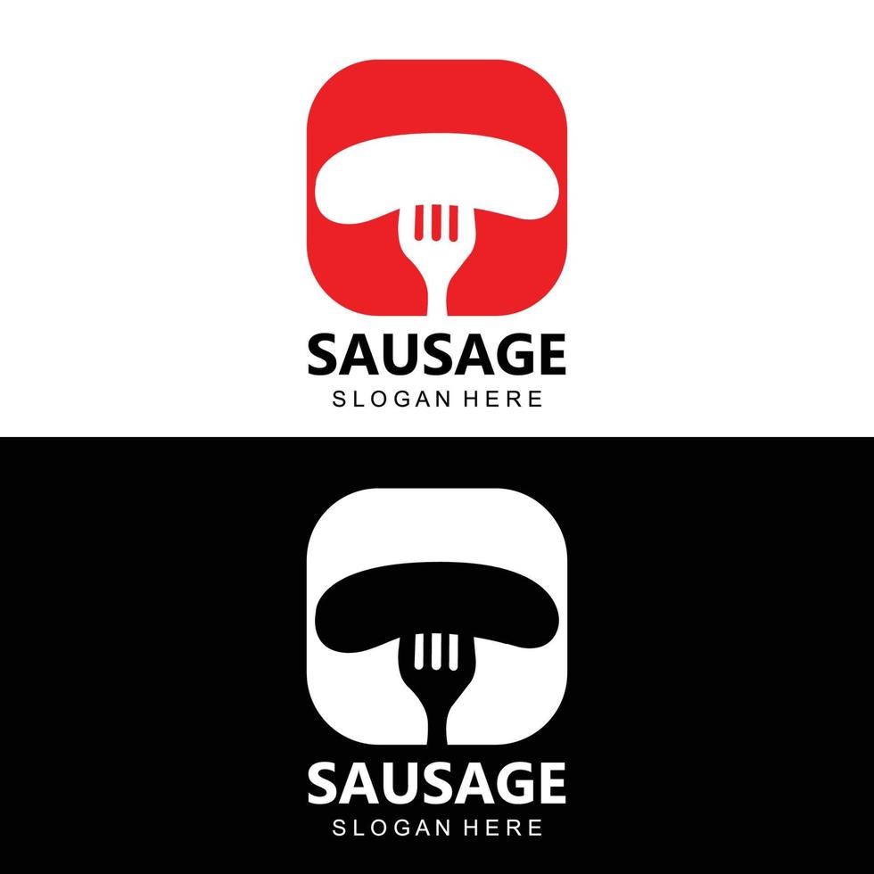 Sausage Logo, Modern Food Vector, Design For Grill Food Brands, BBQ, Sausage Shop, Hotdog vector