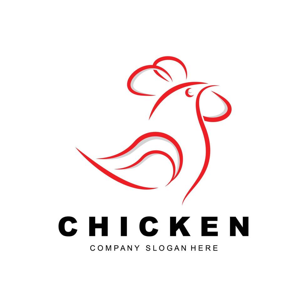 Chicken Logo, Farm Animal Vector, Design For Chicken Farm, Fried Chicken Restaurant, Cafe vector