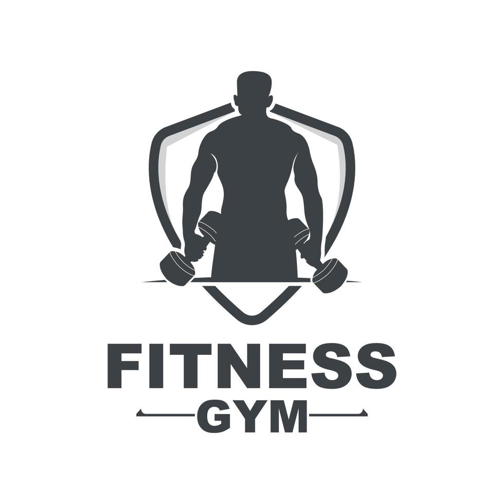 Gym Logo, Fitness Logo Vector, Design Suitable For Fitness, Sports Equipment, Body Health, Body Supplement Product Brands vector