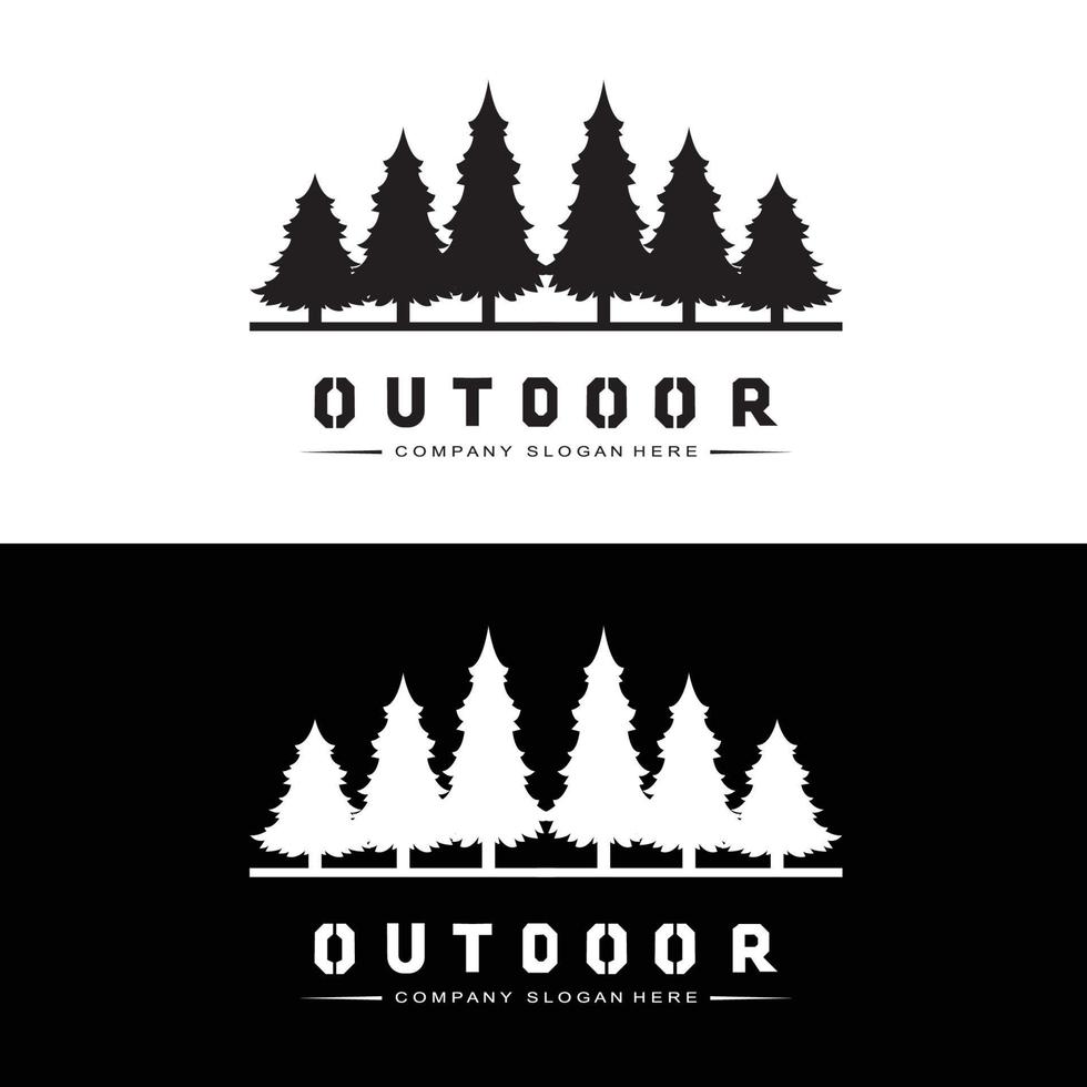 diseño de logotipo de fogata, vector de camping, fuego de madera y diseño forestal