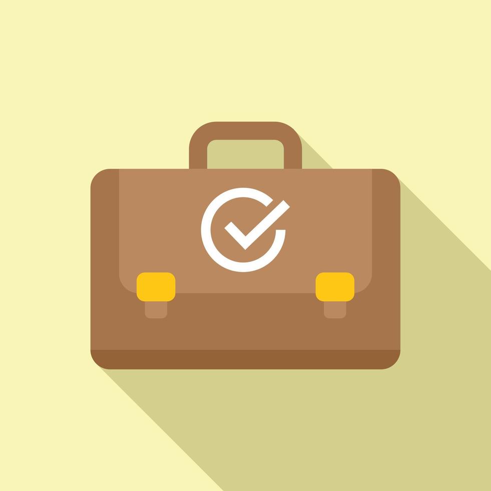 Briefcase expertise icon flat vector. Expert standard vector