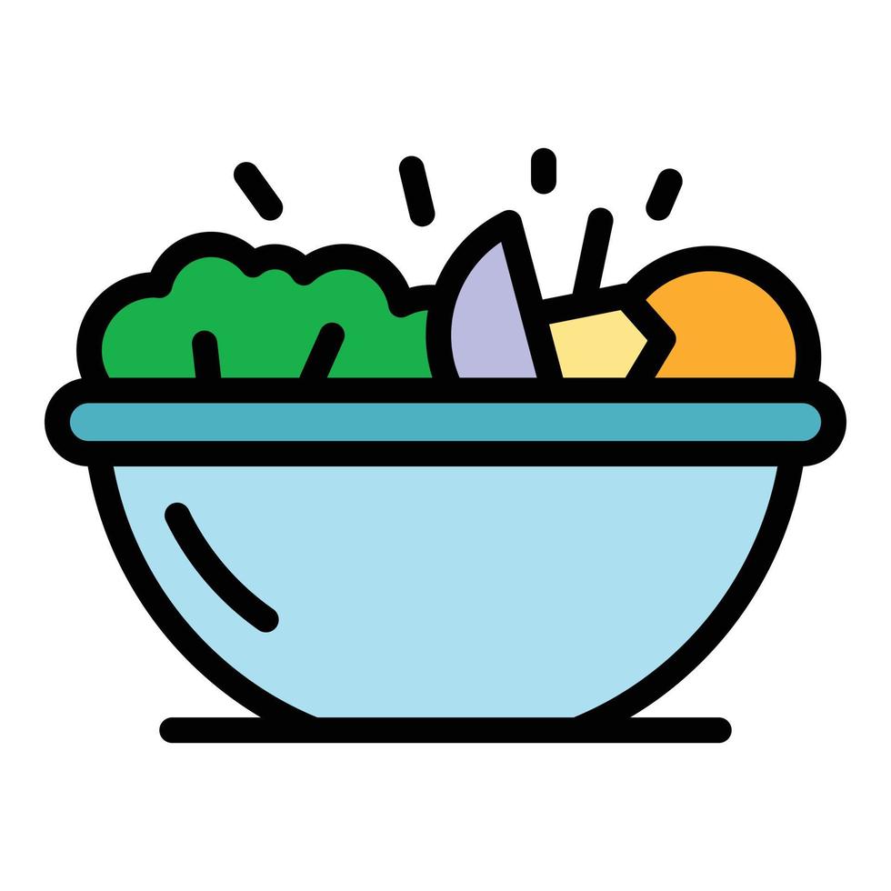 Greek salad icon color outline vector