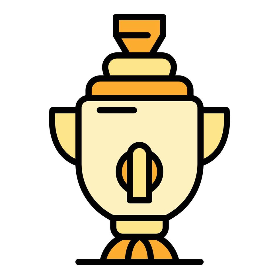 Russian samovar icon color outline vector