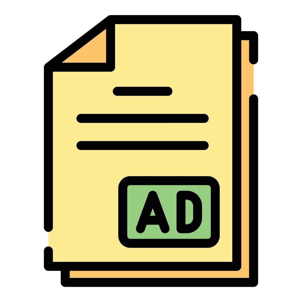 Advertising documents icon color outline vector