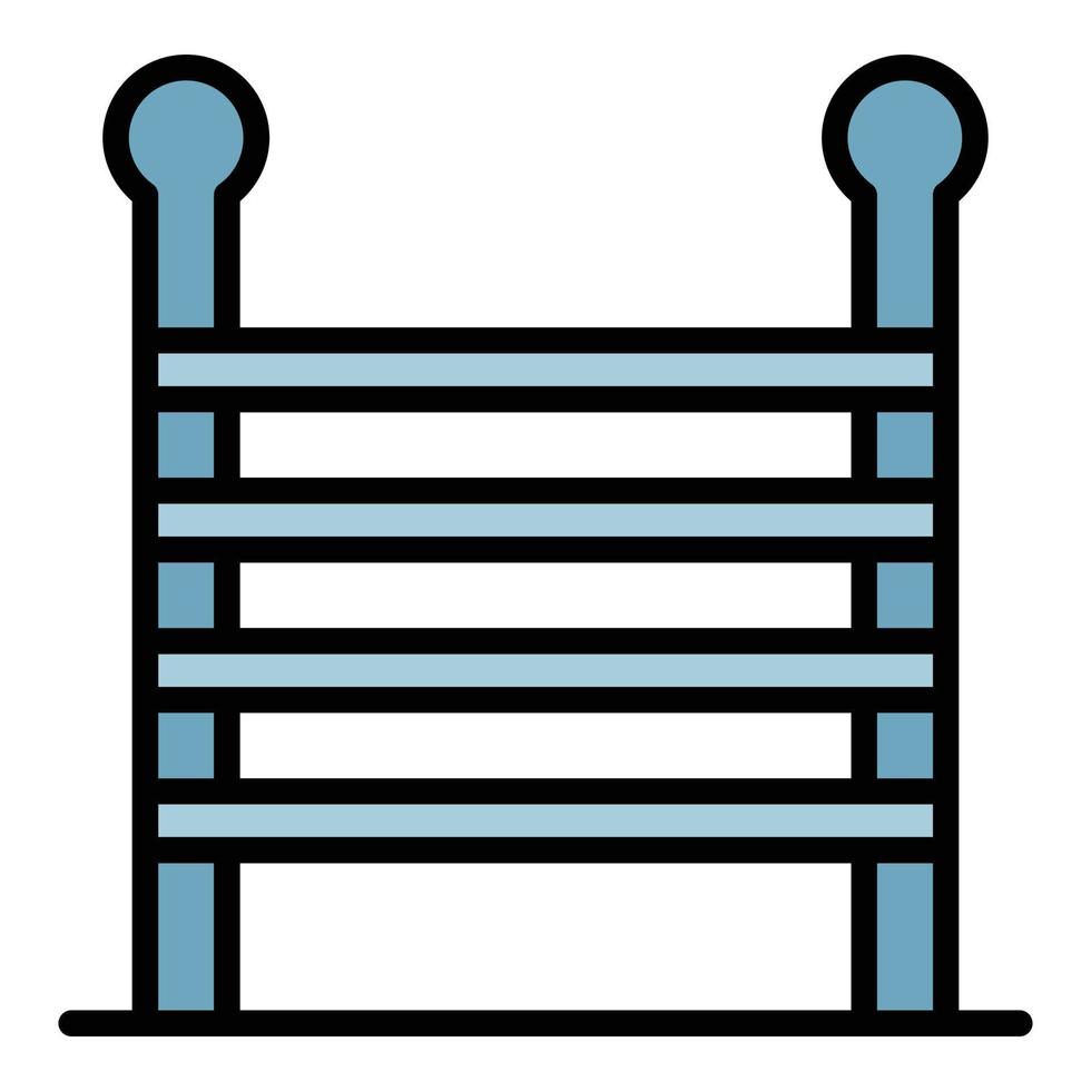Wood ladder icon color outline vector