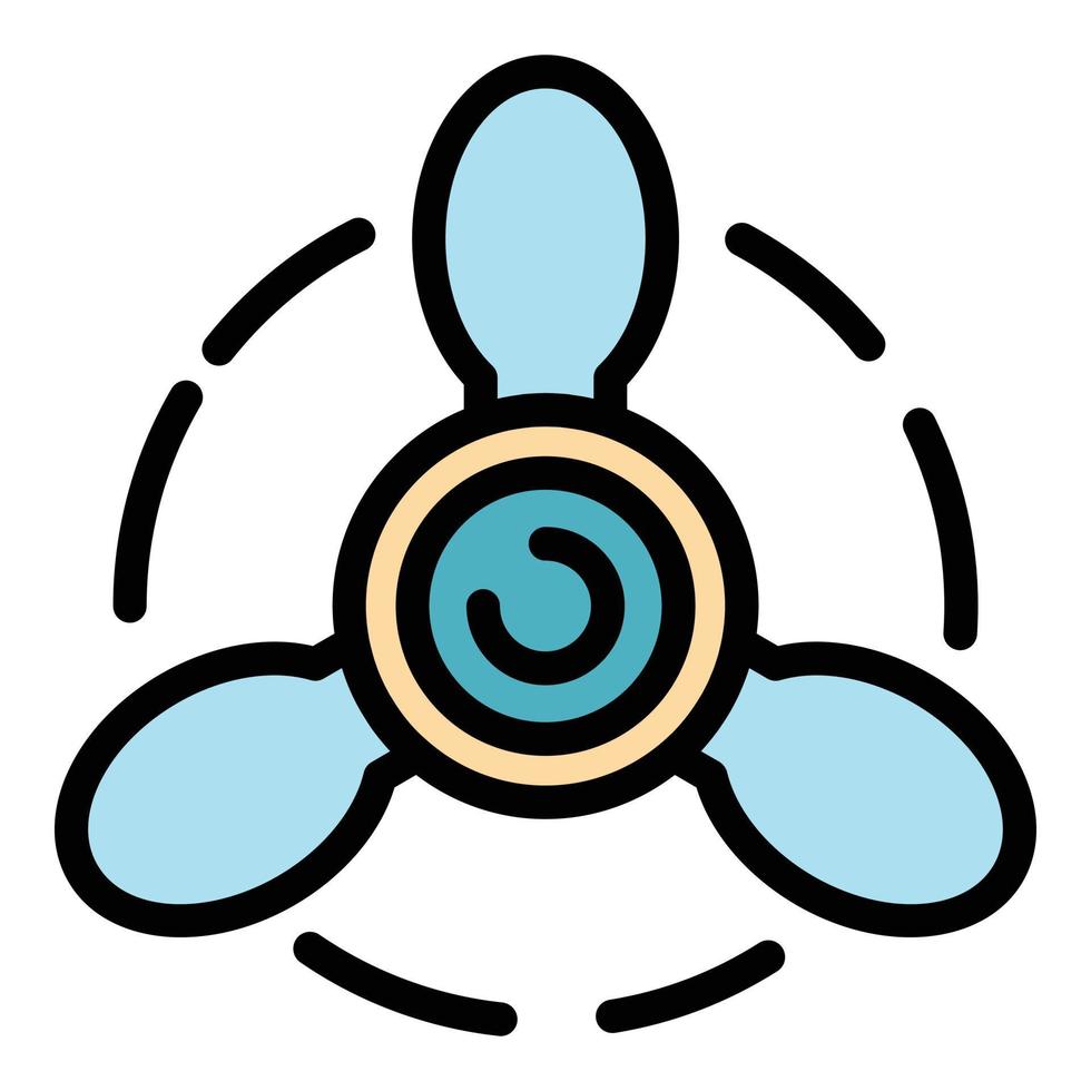 Airplane propeller front view icon color outline vector