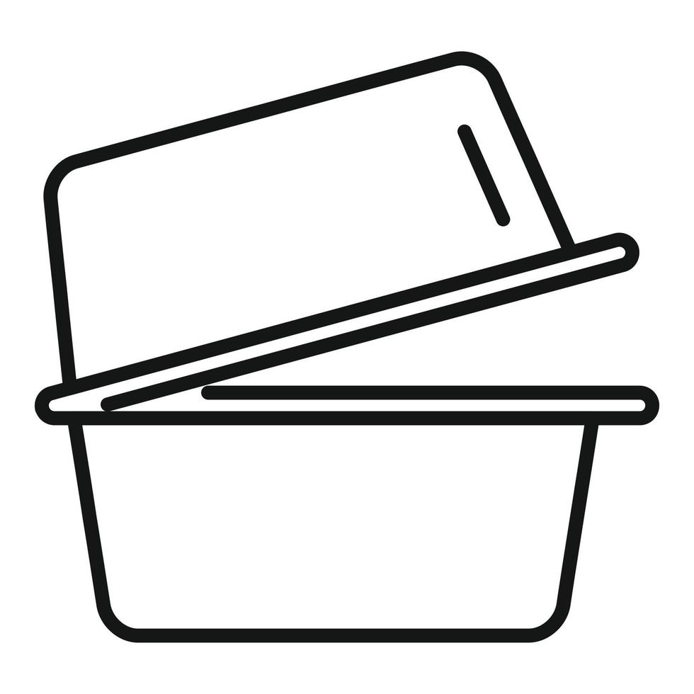 vector de contorno de icono de caja de comida. reciclaje ecológico