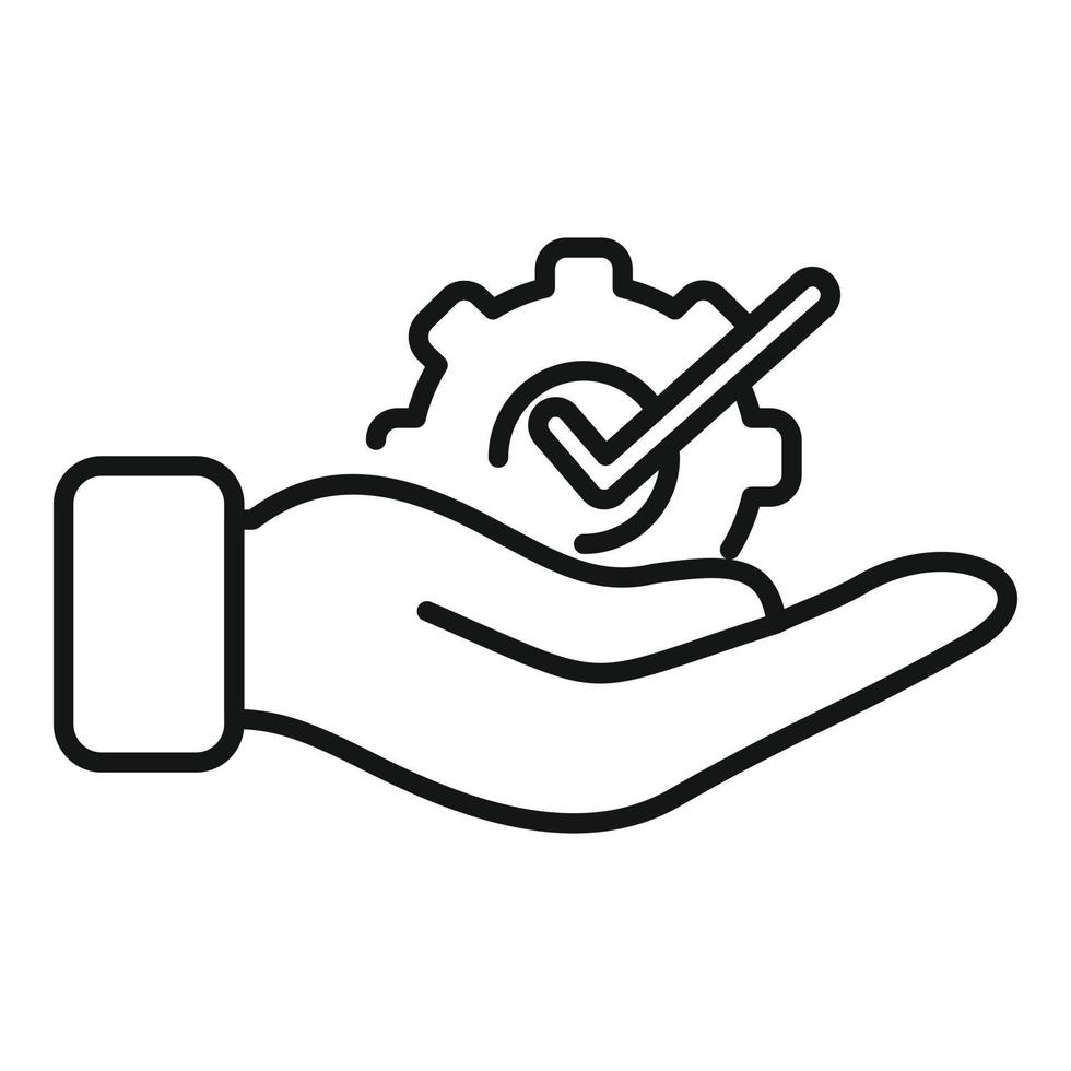 Keep gear expertise icon outline vector. Quality ability vector