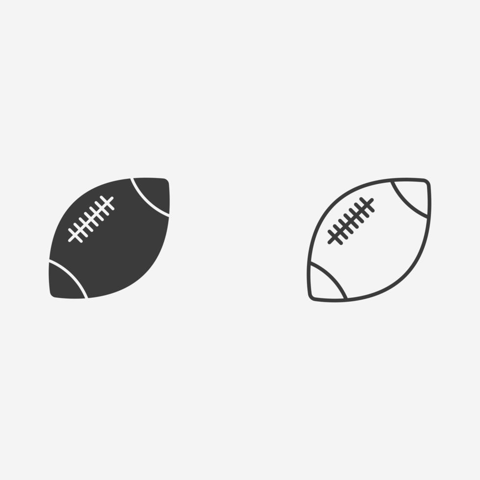 American football ball icon vector. rugby ball symbol sign vector