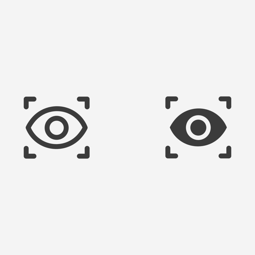 eye scan icon vector set symbol sign