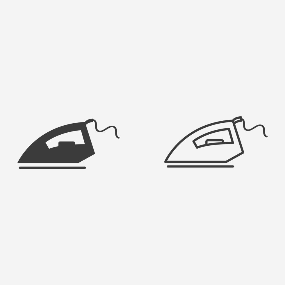 ironing, iron icon vector. laundry, housework, household, electric symbol sign vector