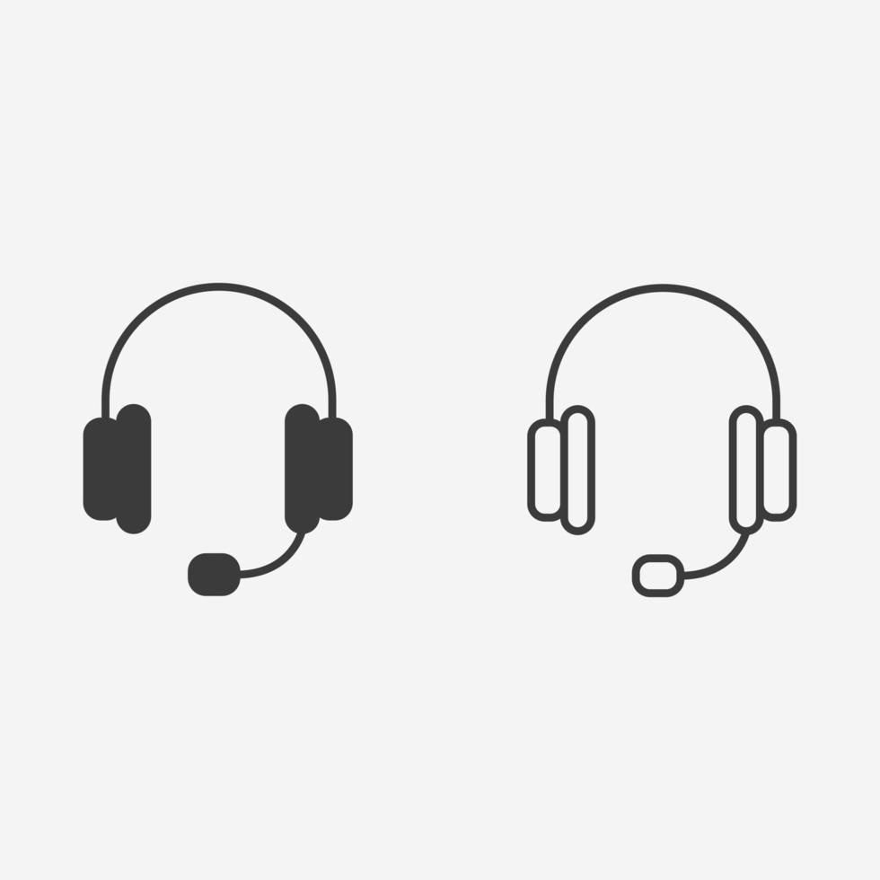 contact us, support service, headphone, help center icon vector set symbol sign