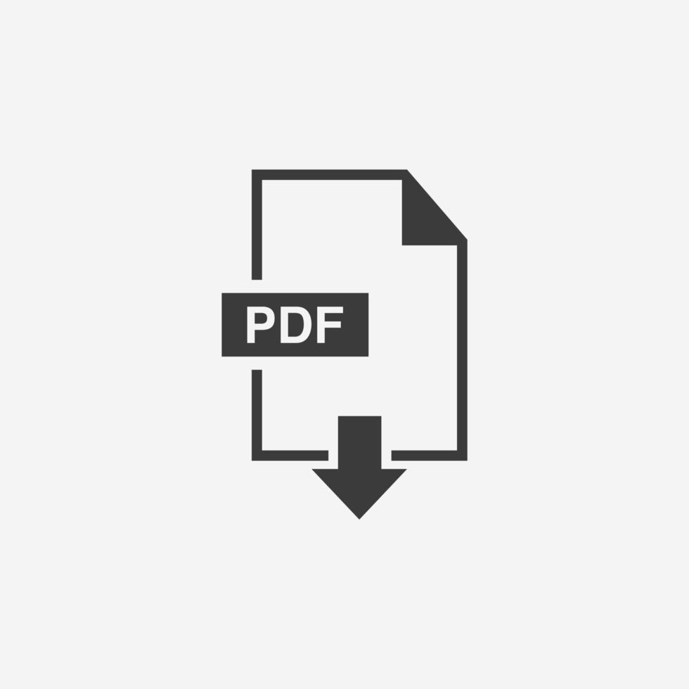 pdf documento descargar archivo icono vector aislado símbolo signo