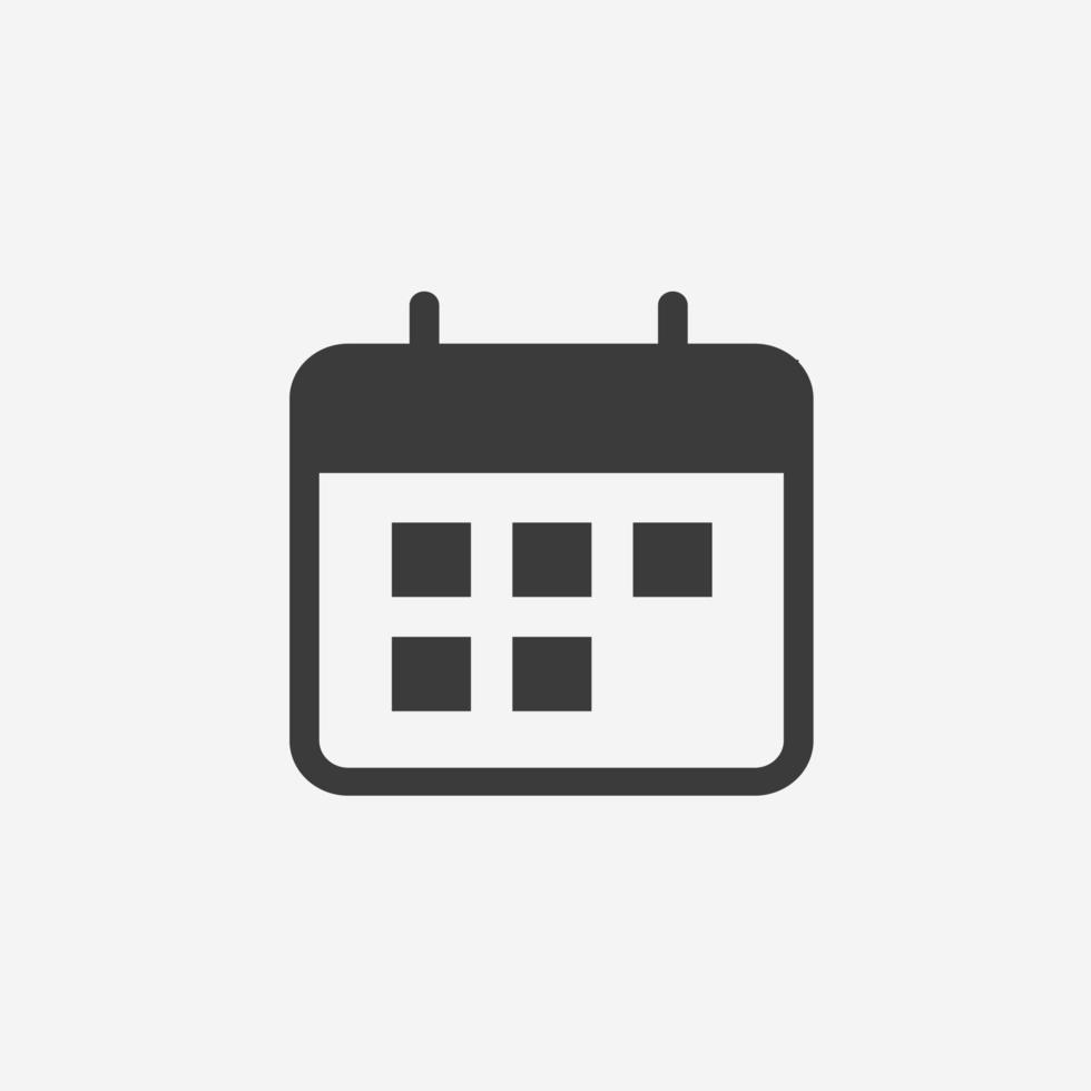 vector de icono de calendario. mes, año, día, hora, símbolo de programación