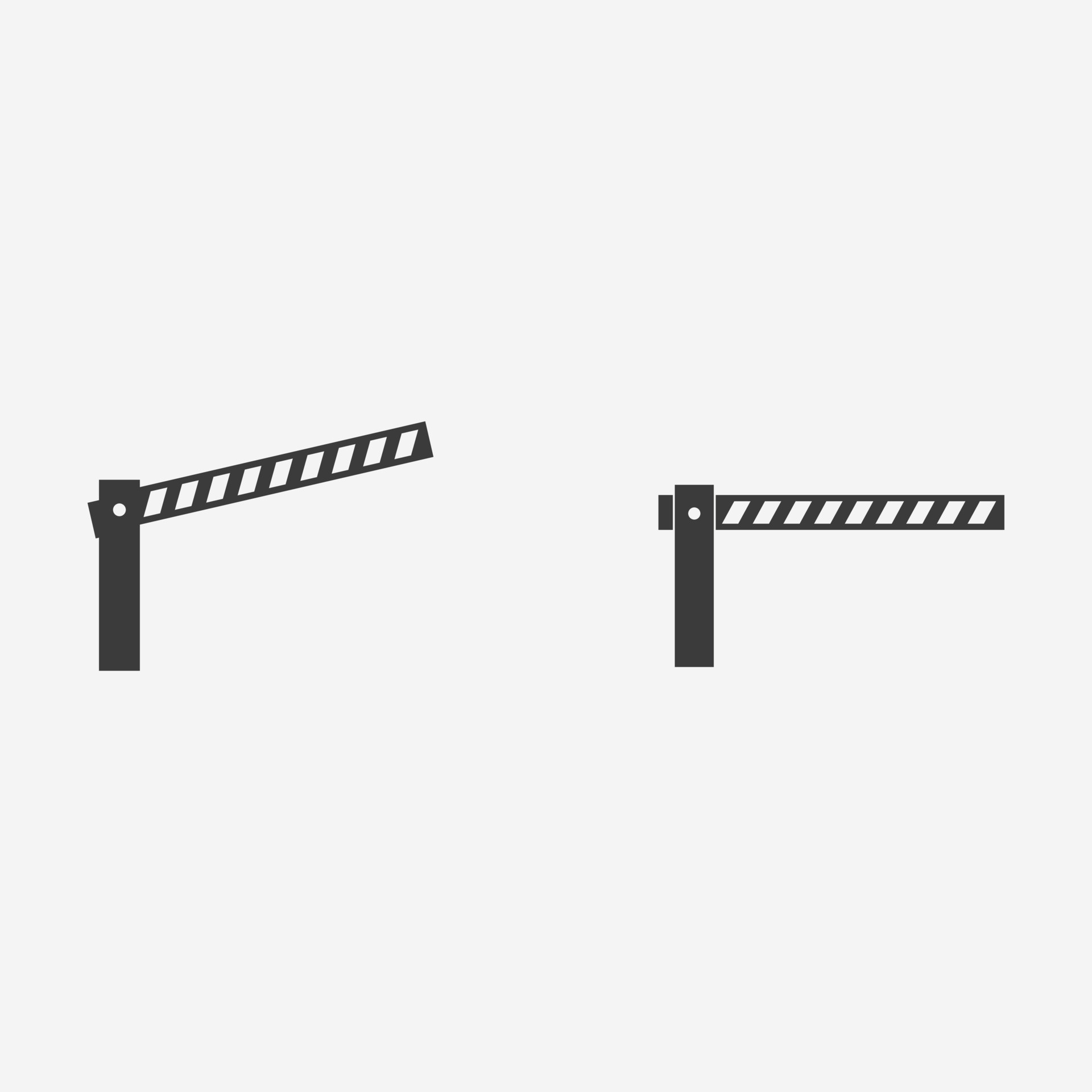 car barrier icon vector set. parking barrier, automatic car barrier