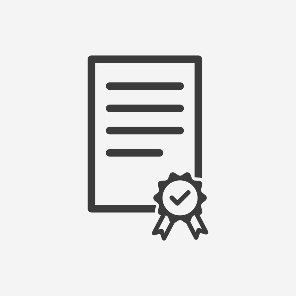 Certificate, document, contract, agreement icon vector symbol sign