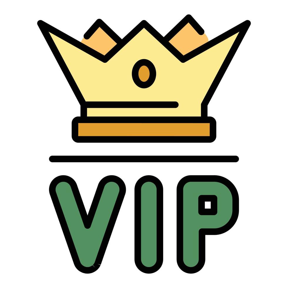 vector de contorno de color de icono de corona vip