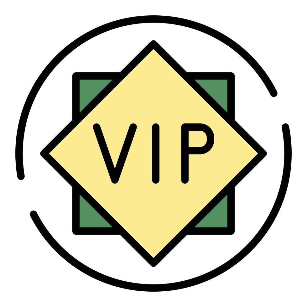 VIP sign icon color outline vector