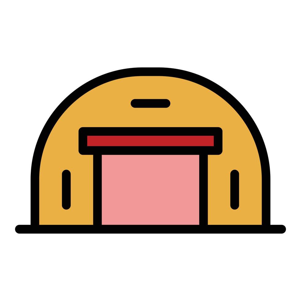 Factory hangar icon color outline vector
