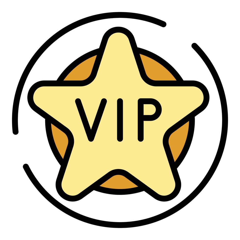 VIP star icon color outline vector