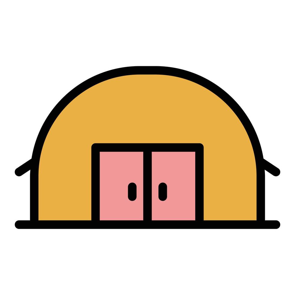 Industrial hangar icon color outline vector