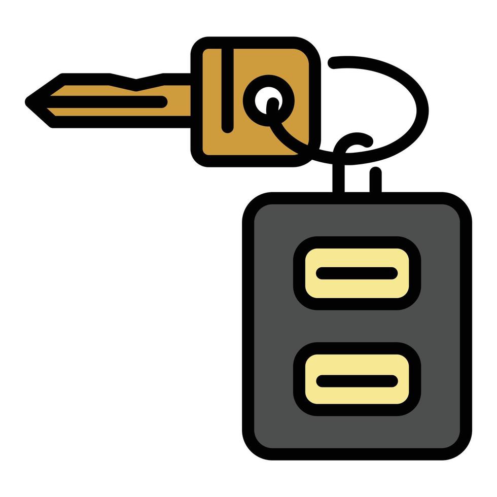 Car key icon color outline vector