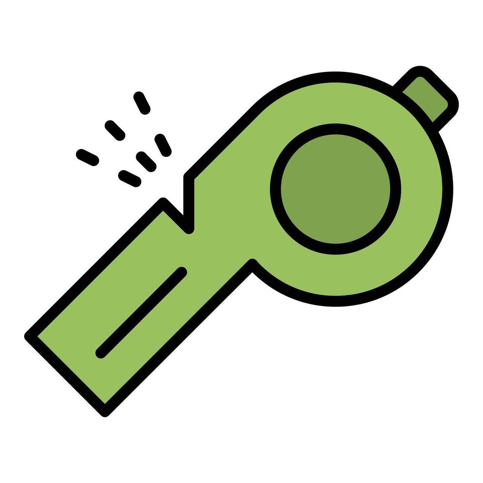 Trainer whistle icon color outline vector