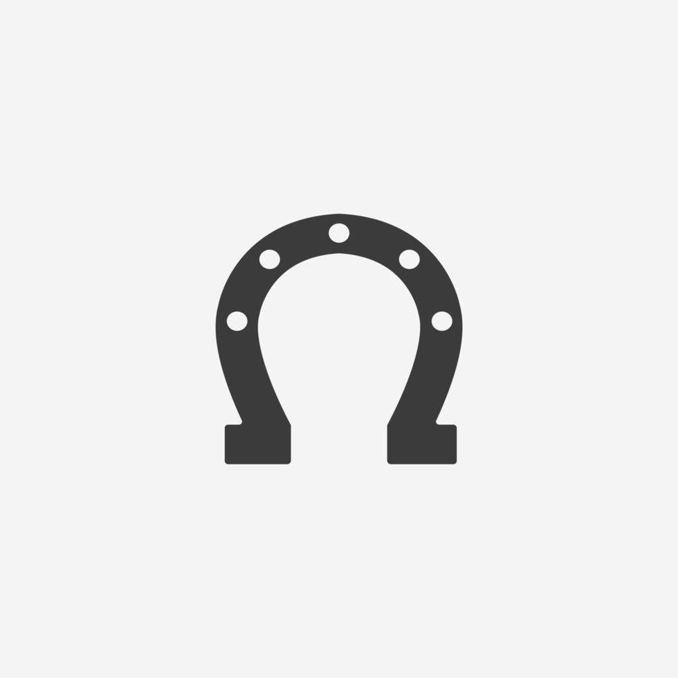 horseshoe icon vector. shoe, metal, horse, talisman, fortune symbol sign vector