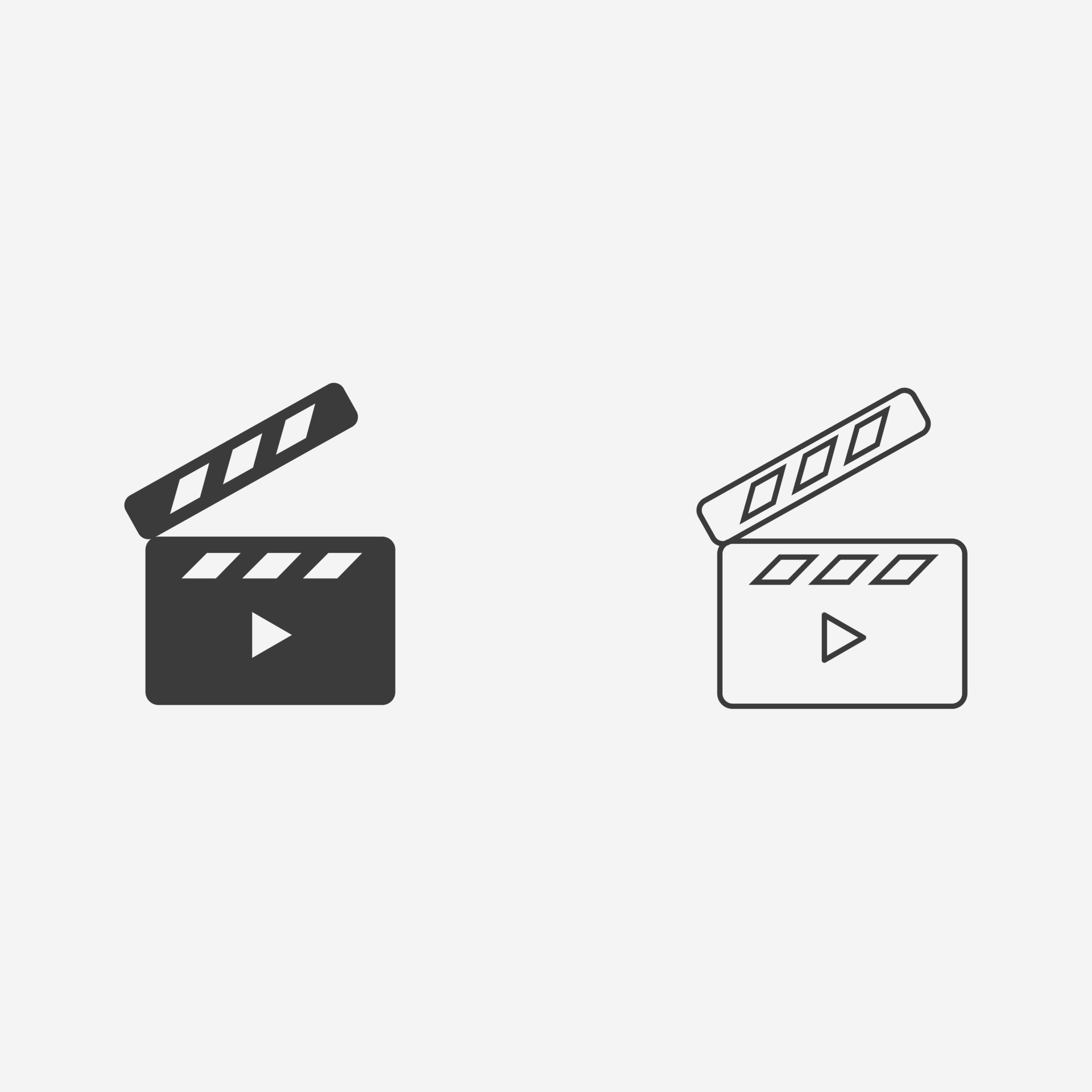cinema, film, movie, clapper, camera, scene icon vector symbol sign