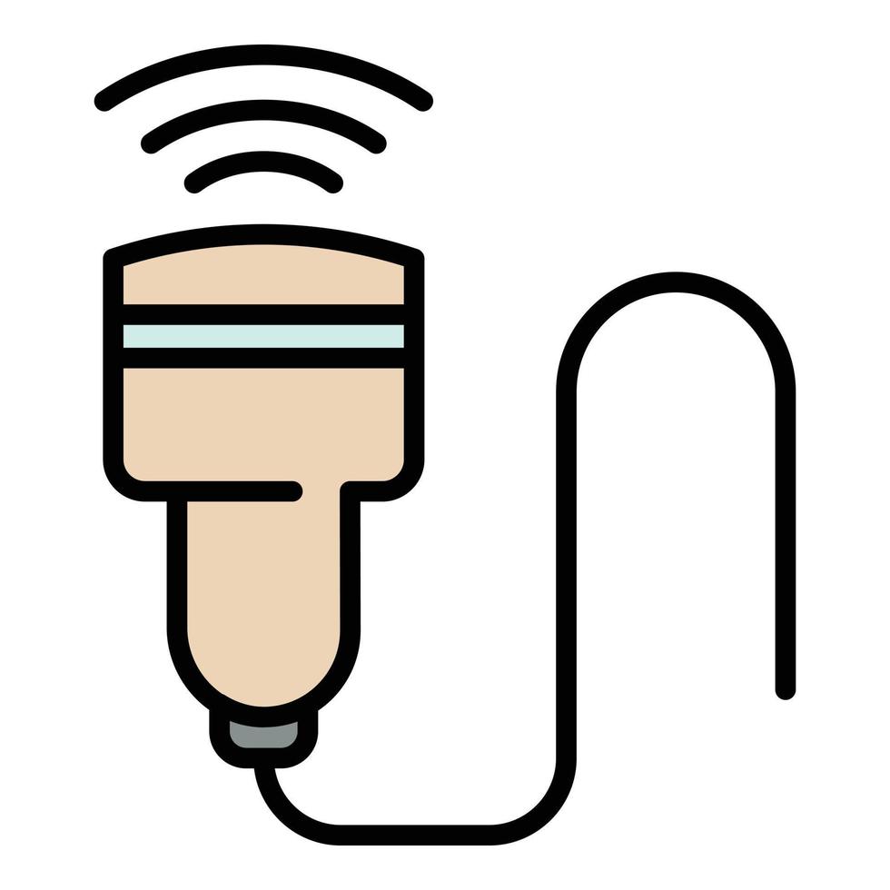 Ultrasound machine part icon color outline vector