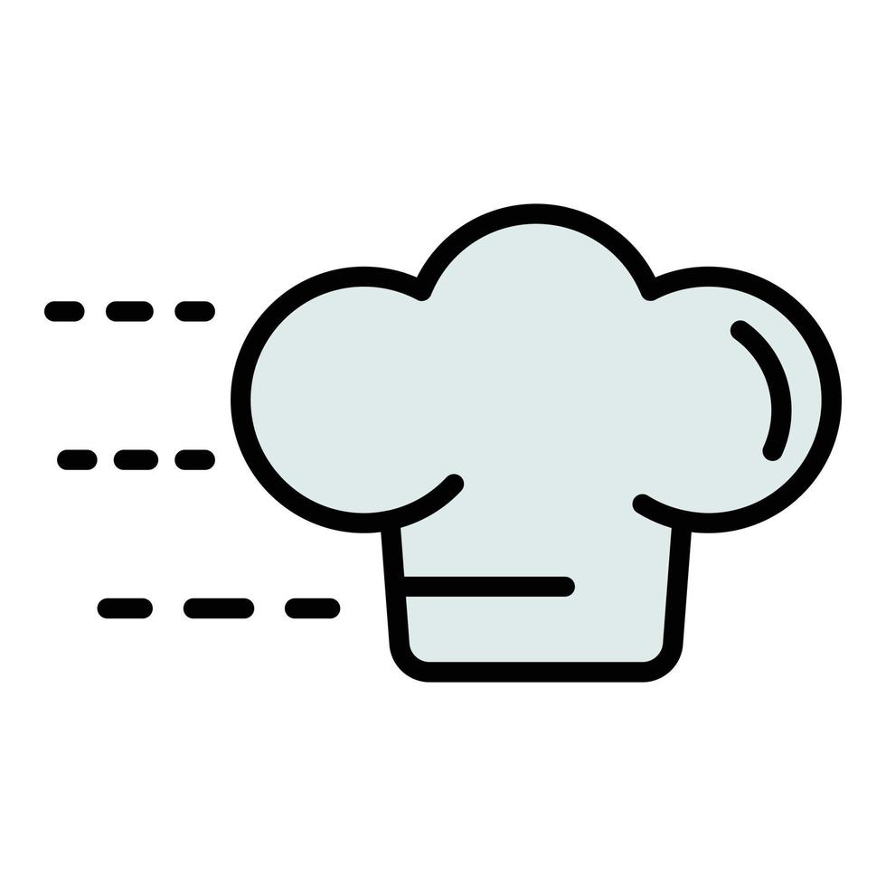Fast delivery cook icon color outline vector