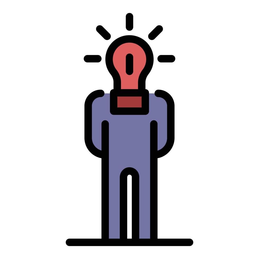 Idea man icon color outline vector