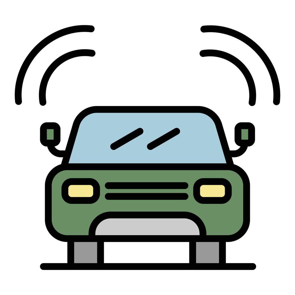 Front view machine icon color outline vector