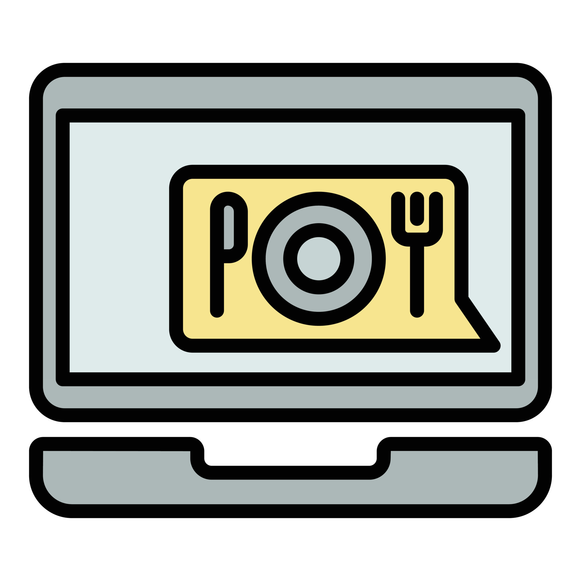 Order Food From A Laptop Icon Color Outline Vector 15155114 Vector Art order-food-from-a-laptop-icon-color-outline-vector-15155114-vector-art