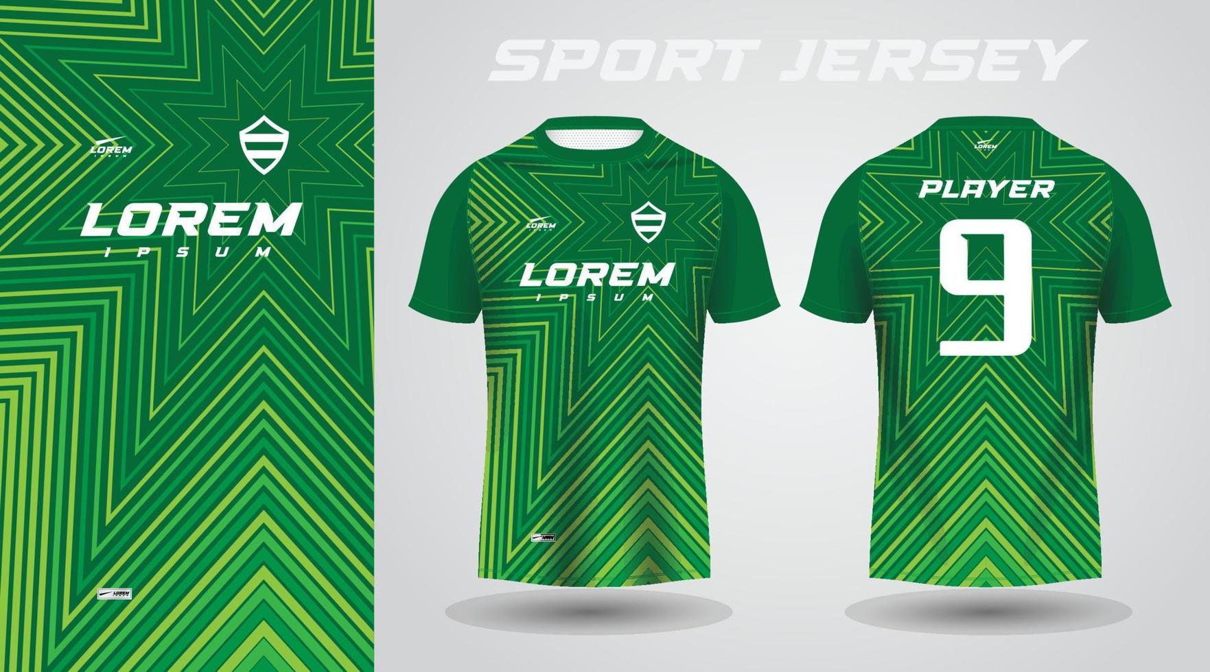 diseño de camiseta deportiva de camisa verde vector