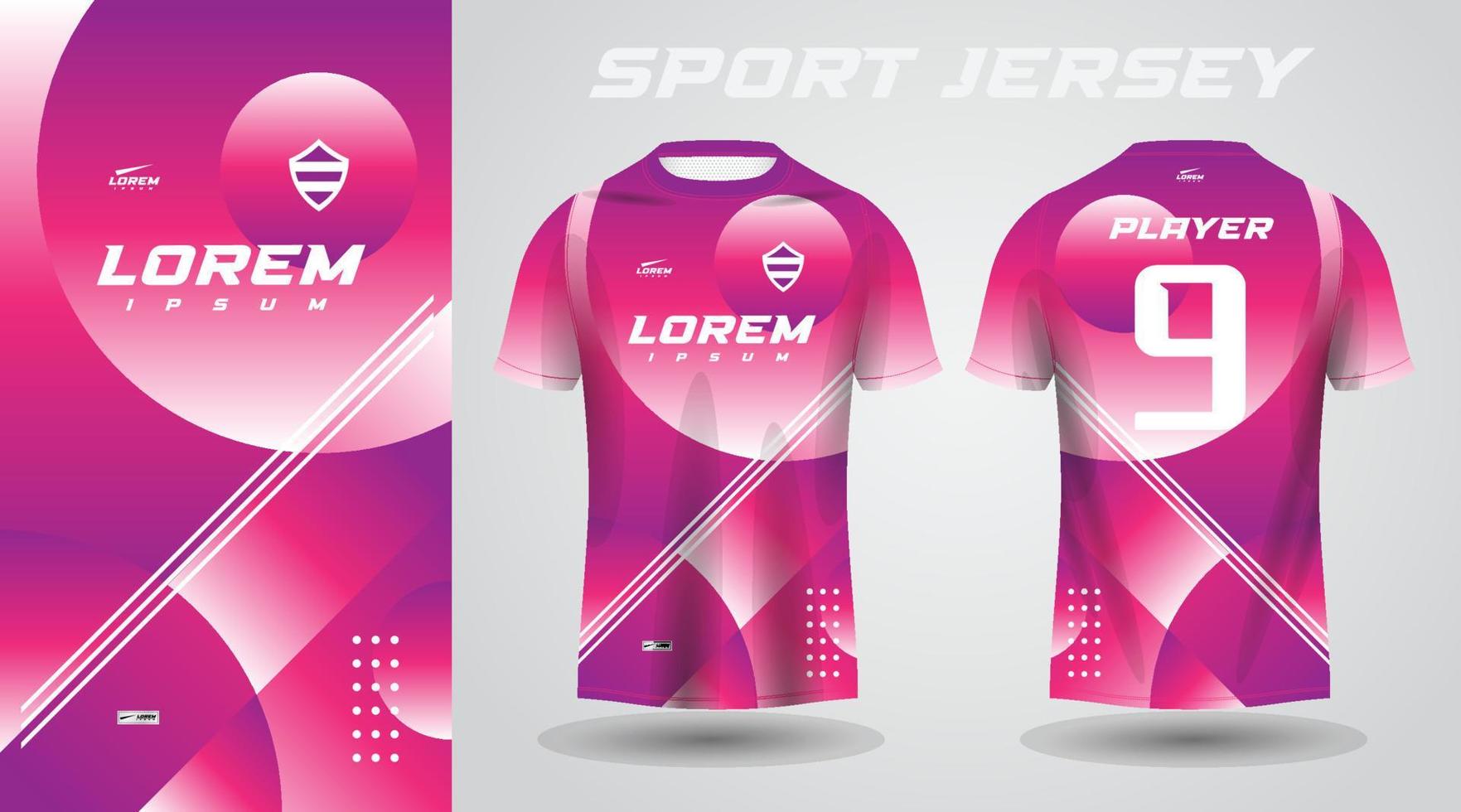 diseño de camiseta deportiva rosa púrpura vector