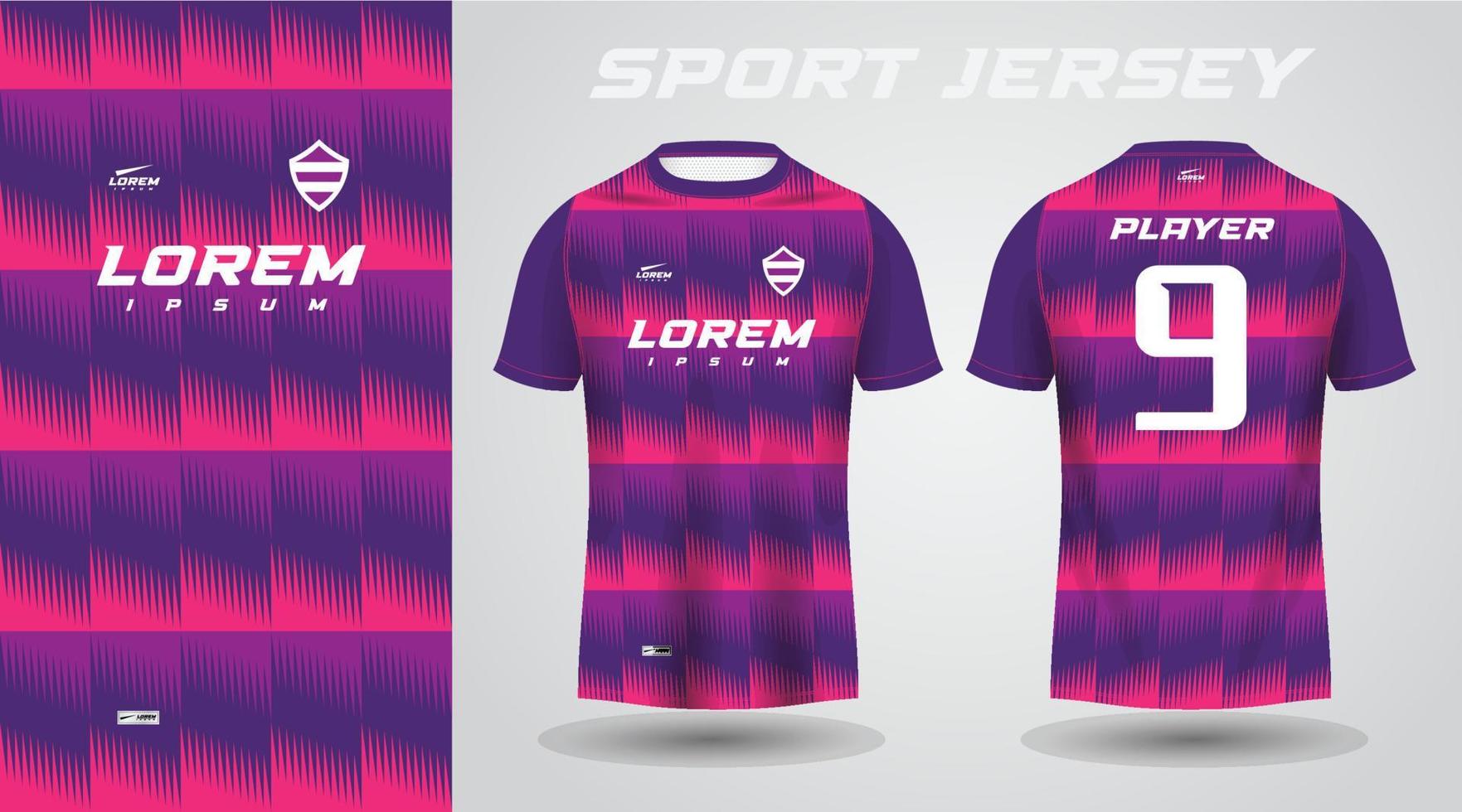 diseño de camiseta deportiva rosa púrpura vector