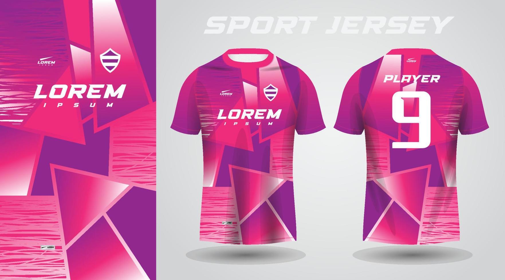 diseño de camiseta deportiva rosa púrpura vector