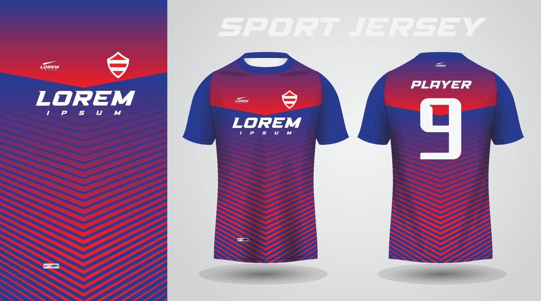 blue red shirt sport jersey design vector