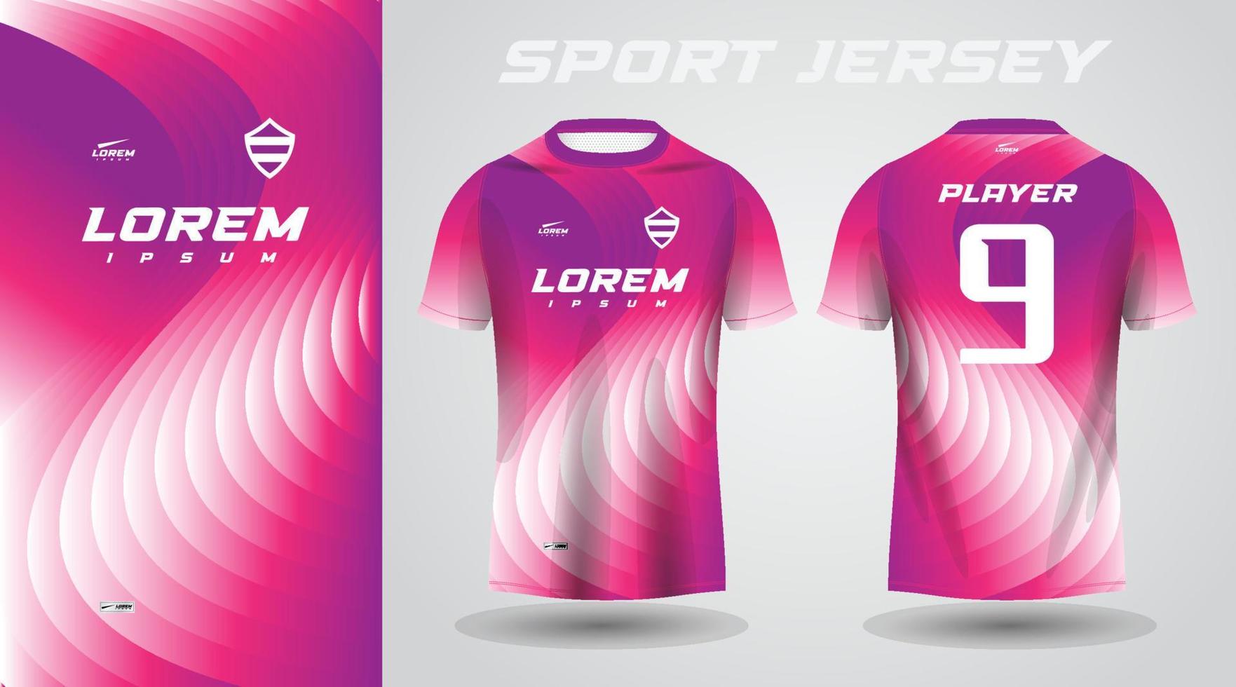 diseño de camiseta deportiva rosa púrpura vector