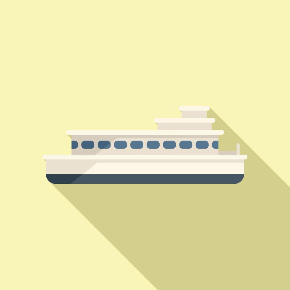 River ferry icon flat vector. Water ship vector